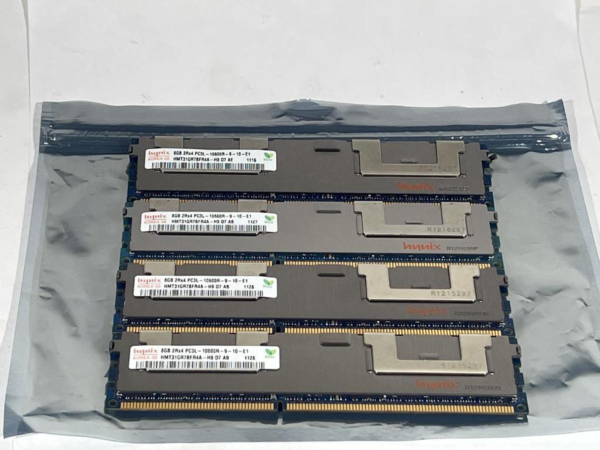Used Lot of 4 Hynix HMT31GR7BFR4A-H9 8GB DDR3 RAM 10600 (1333 MHz) Server Memory