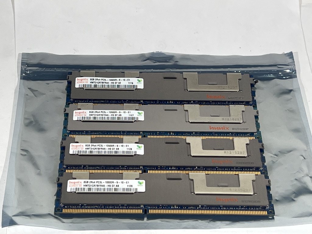 Used Lot of 4 Hynix HMT31GR7BFR4A-H9 8GB DDR3 RAM 10600 (1333 MHz) Server Memory