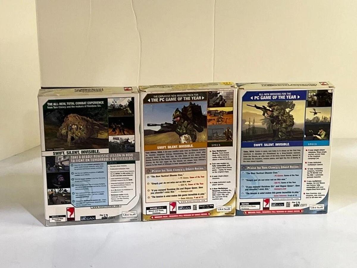 Used Retro PC Gaming Lot GB-VH750 Force Feedback Headphones, Rainbox Six, Ghost Recon