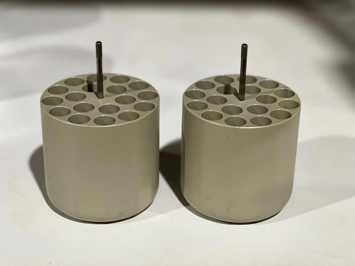 Used LOT OF 2 Beckman Coulter 701 g Bucket B002 with Inserts Adapters for Centrifuge