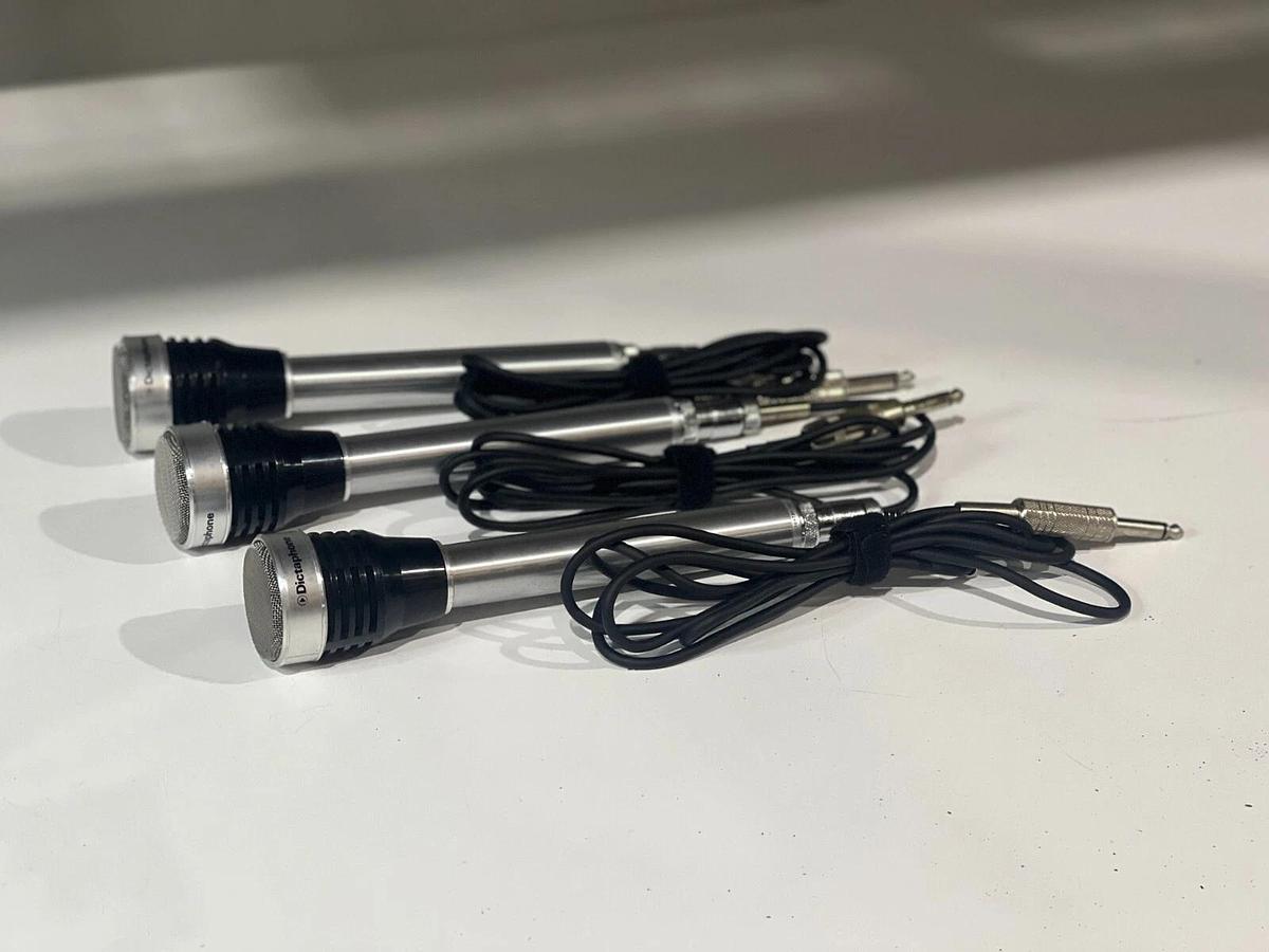 Used Lot of 3 Vintage Dictaphone Dictation Microphones - Part Number: 104731