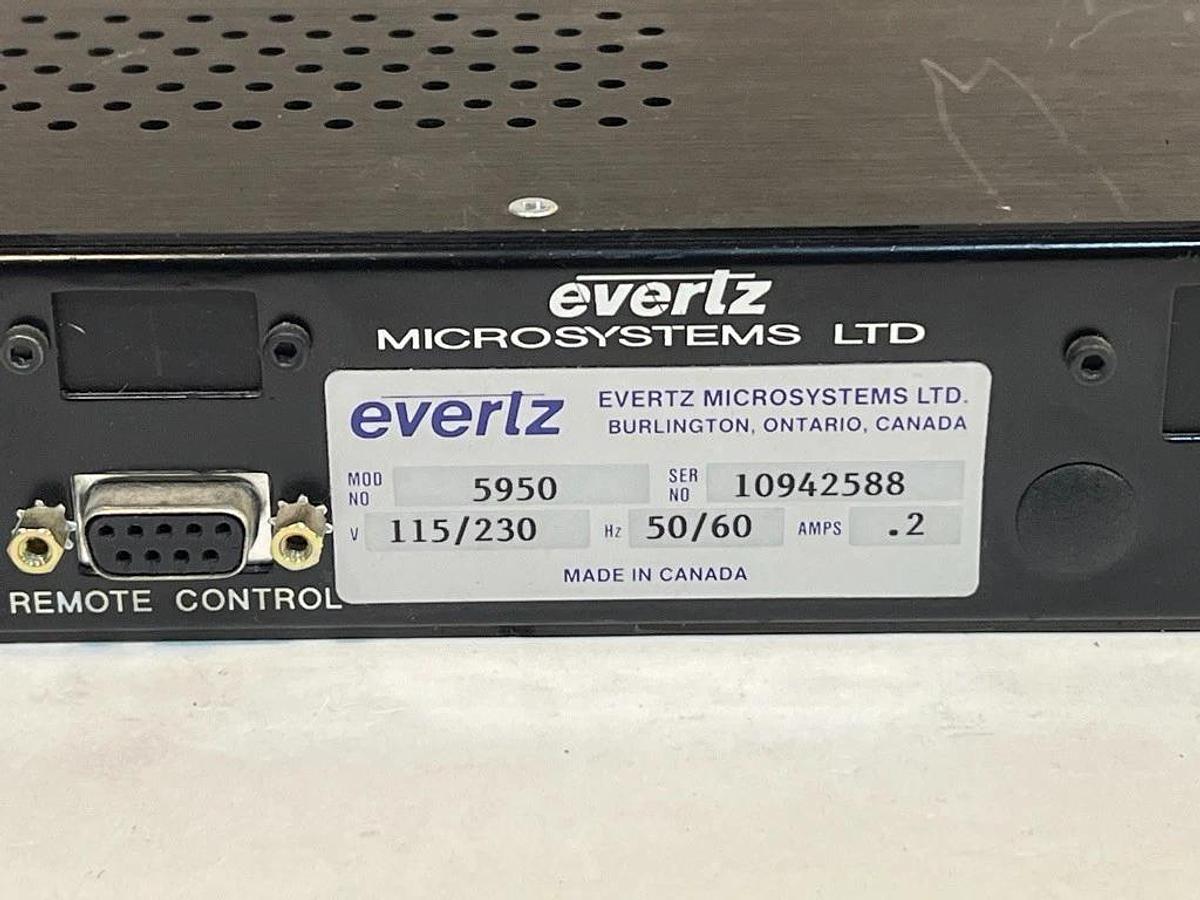 Used Evertz Microsystems Time Code Reader Model # 5950