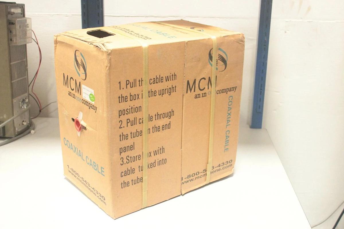 Used 1000' Box of RG59/U Black Coax Cable MCM 24-5445 - CCTV CATV Coaxial