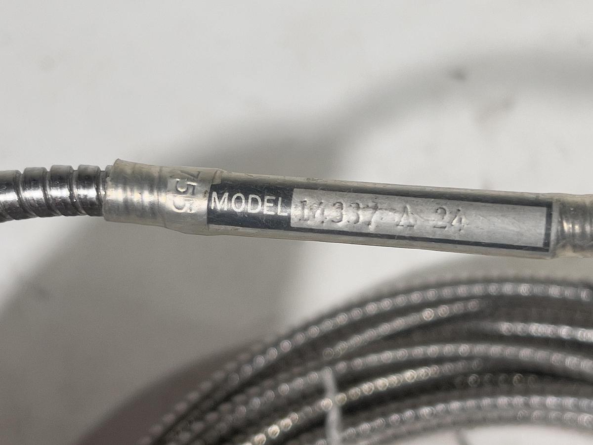 Used Mikron 14337-A-24 Fiber Optic Light Pipe Cable w/ Threaded Adapter