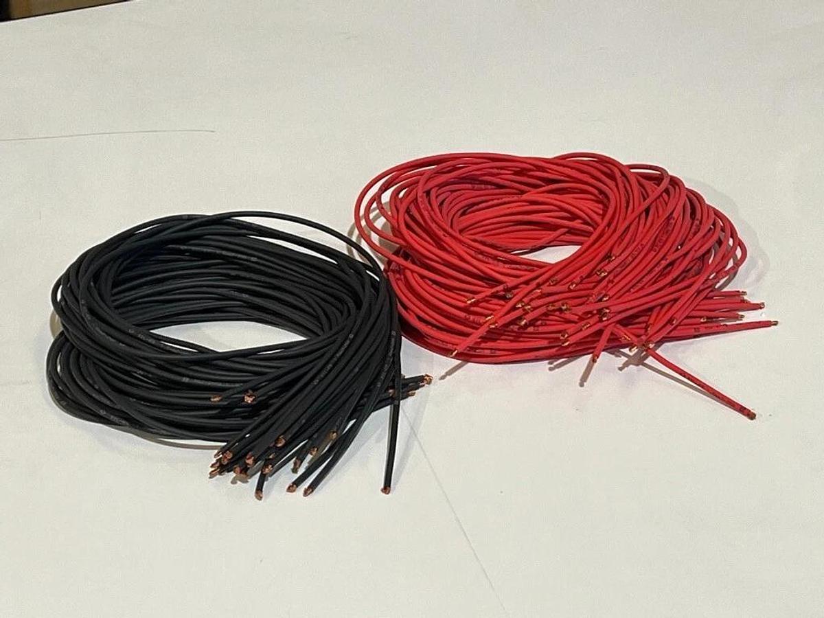 Used 65 Pieces 16AWG Silicone Wire, 3.5 Foot Sections (40 Red, 25 Black) 1 Meter Each