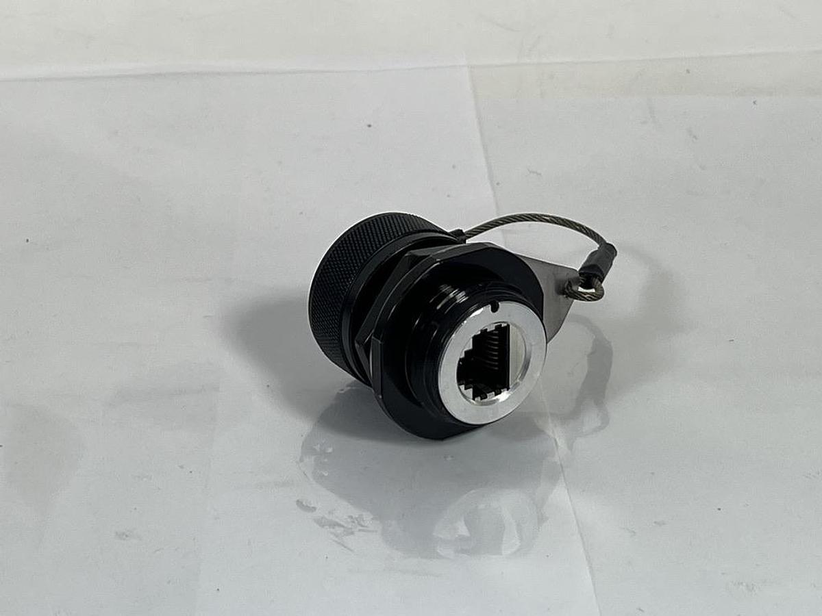 Used Lot of 13 Pieces: L-Com R-Jack ECSK2109U00 Cat6, Ruggedized Jam-nut, Electroless Nickel finish with Grounding Shield and Dust Cap