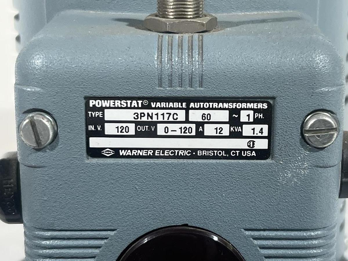 Used Warner Electric 3PN117C Powerstat Variable Autotransformer 0-120V 12A - Variac