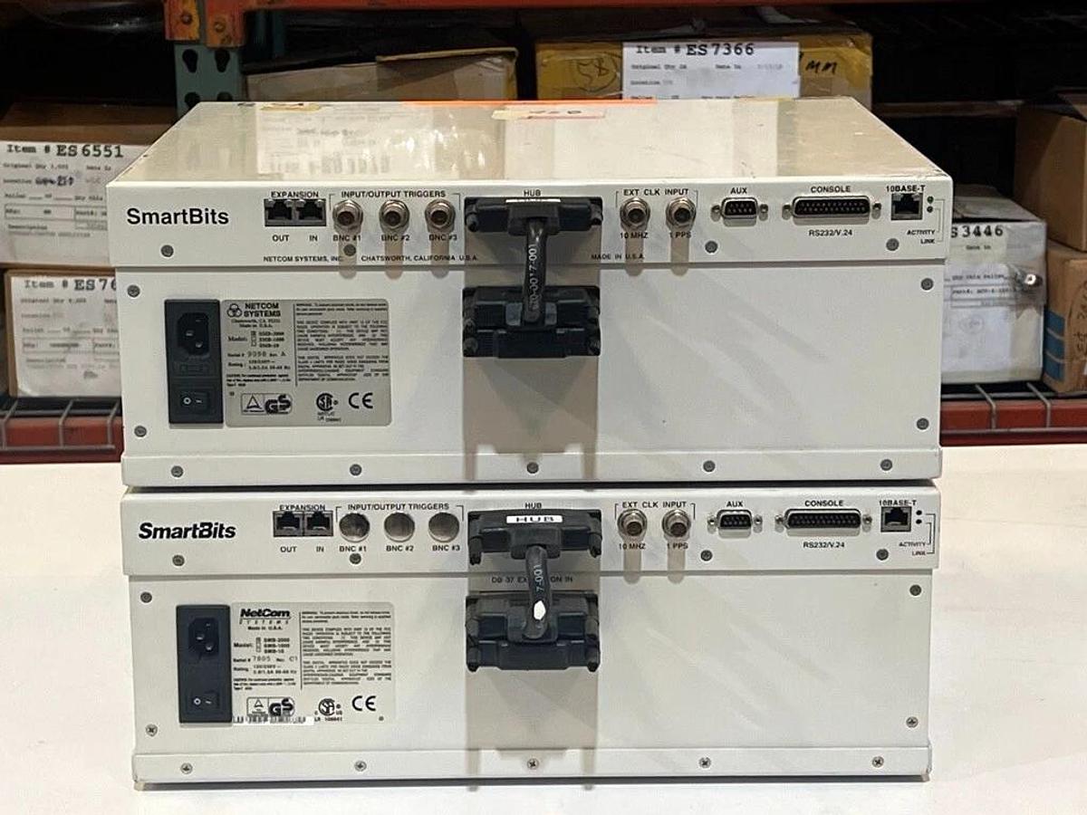 Used Lot of 2 Each: SmartBits 200 & 2000 Systems + 16 Each: SX-7410B & Manual