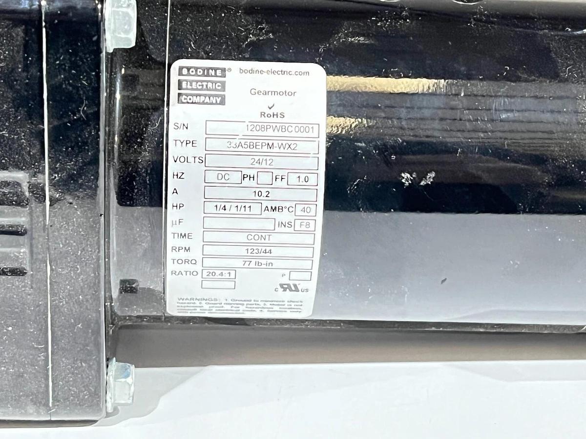 Used Bodine Electric Model 1408 - 33A-WX Series 12/24V DC Parallel Shaft Gear Motor