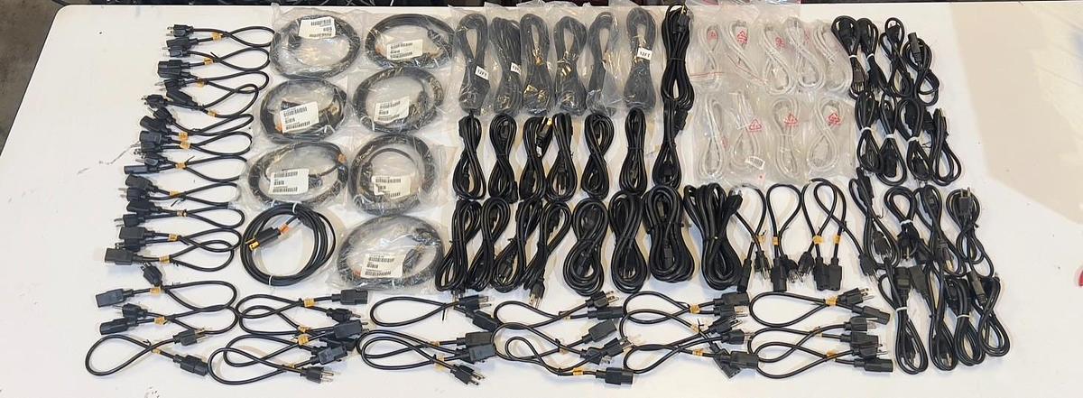 Lot of 88 Pieces:  Computer AC Power / Line Cords - NEMA 5-15P to C13 IEC 60320