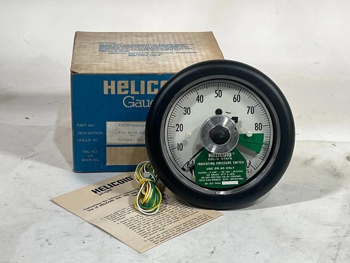 Lot of 5 Helicoid Gauges Part No. F1E4E9A3A0000 Type 410R Pressure Gauge