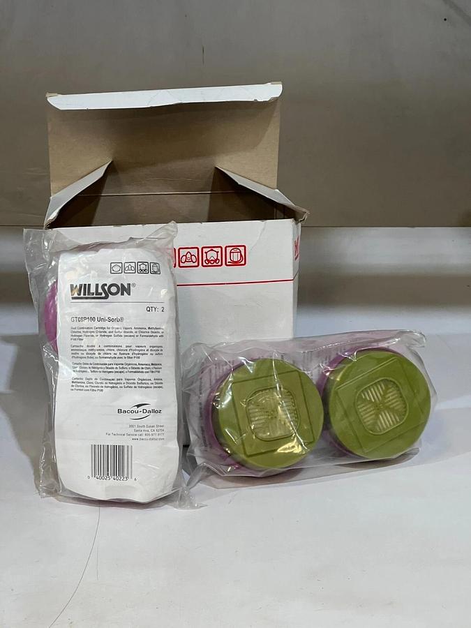Used Box of 6 Pieces (3 Sets of 2) Willson GT08P100 Uni-Sorb Combination Cartridge