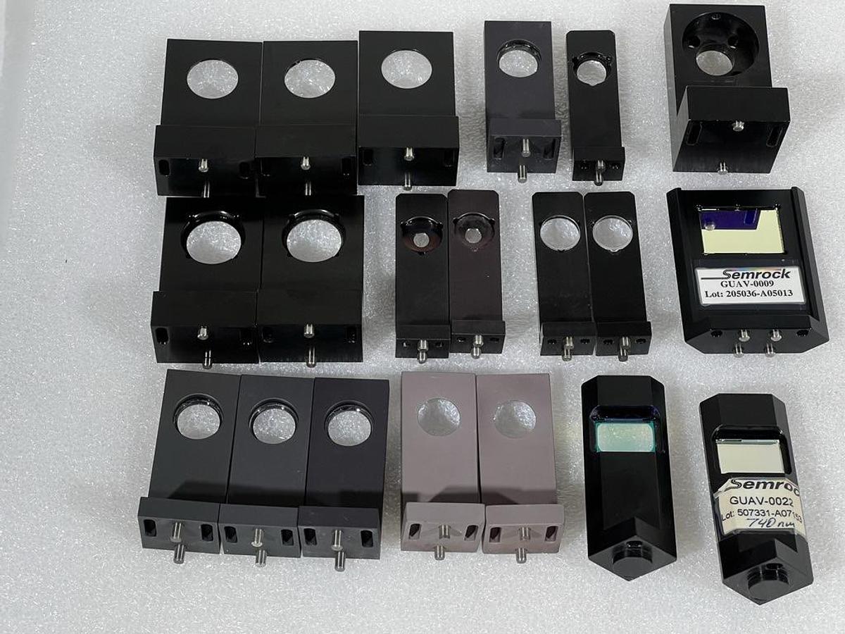 Used Lot of 19 Assorted Optical Filters with Mounting Hardware - Semrock 