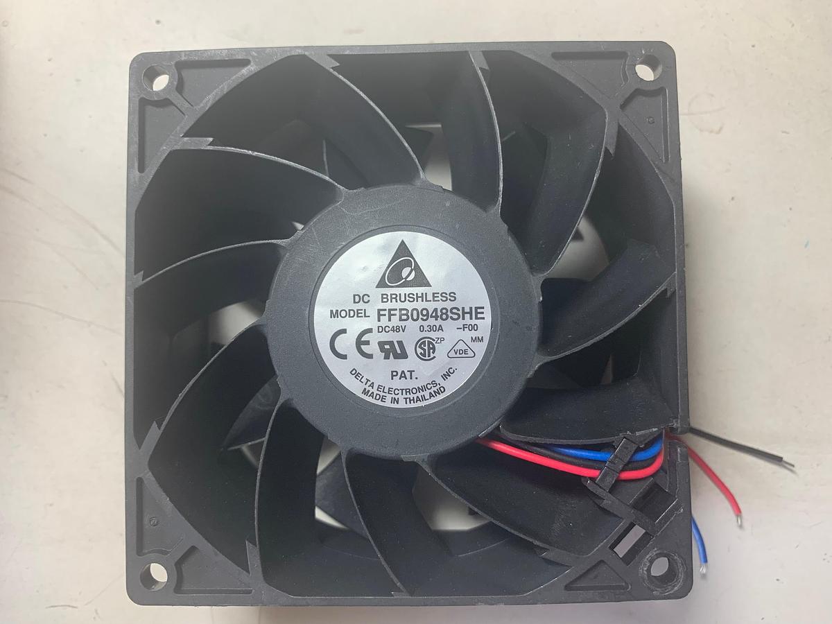 Used Fan 48VDC .30A 92X38 3 WIre 2 1/2” Long to Bare Ends ES7767