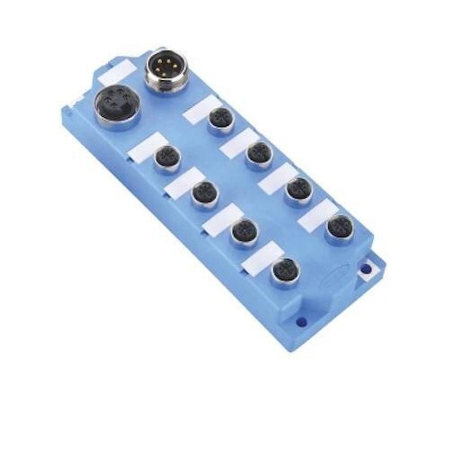 M12 Junction Box 8-Ports w/ Mini-change 7/8" Connectors JB8M12F05-MINIMF10RB