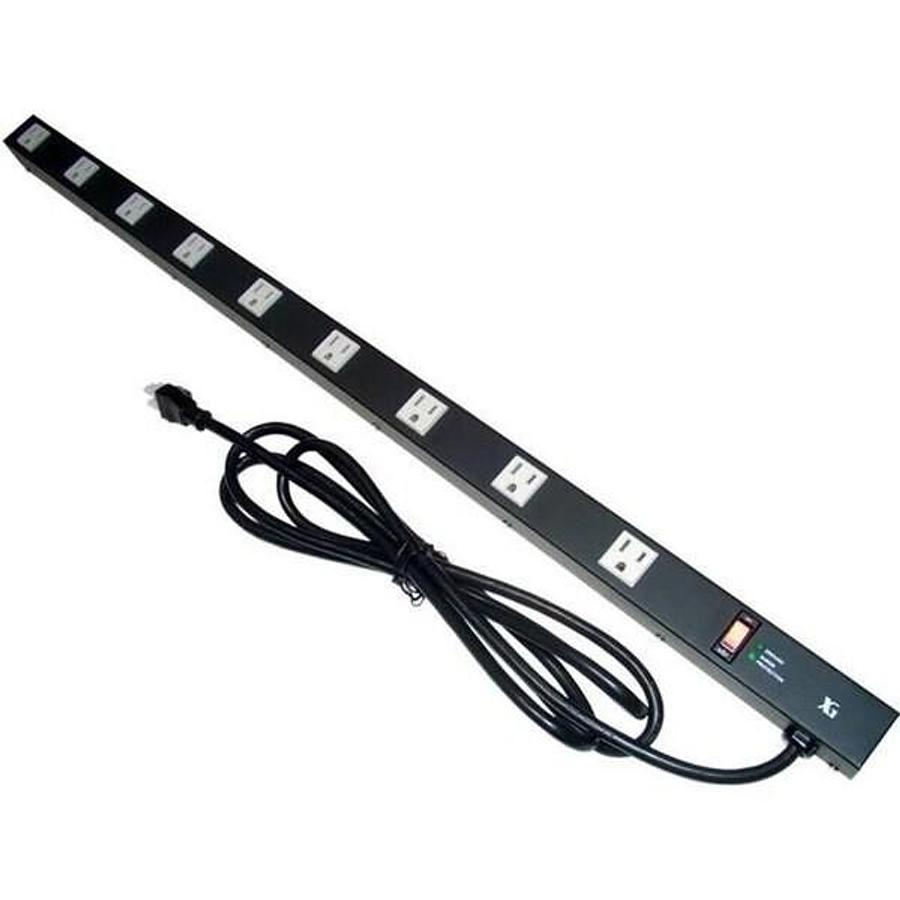 Used e-dustry, inc. EPS-3099BL - 36" Metal Power Strip w/ 9 Outlets & Surge Protector