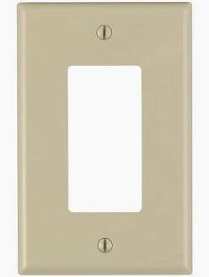 Leviton 1-Gang Ivory Decora/Rocker Nylon Midway/Midsize Wall Plate (1-Pack) PJ26-I