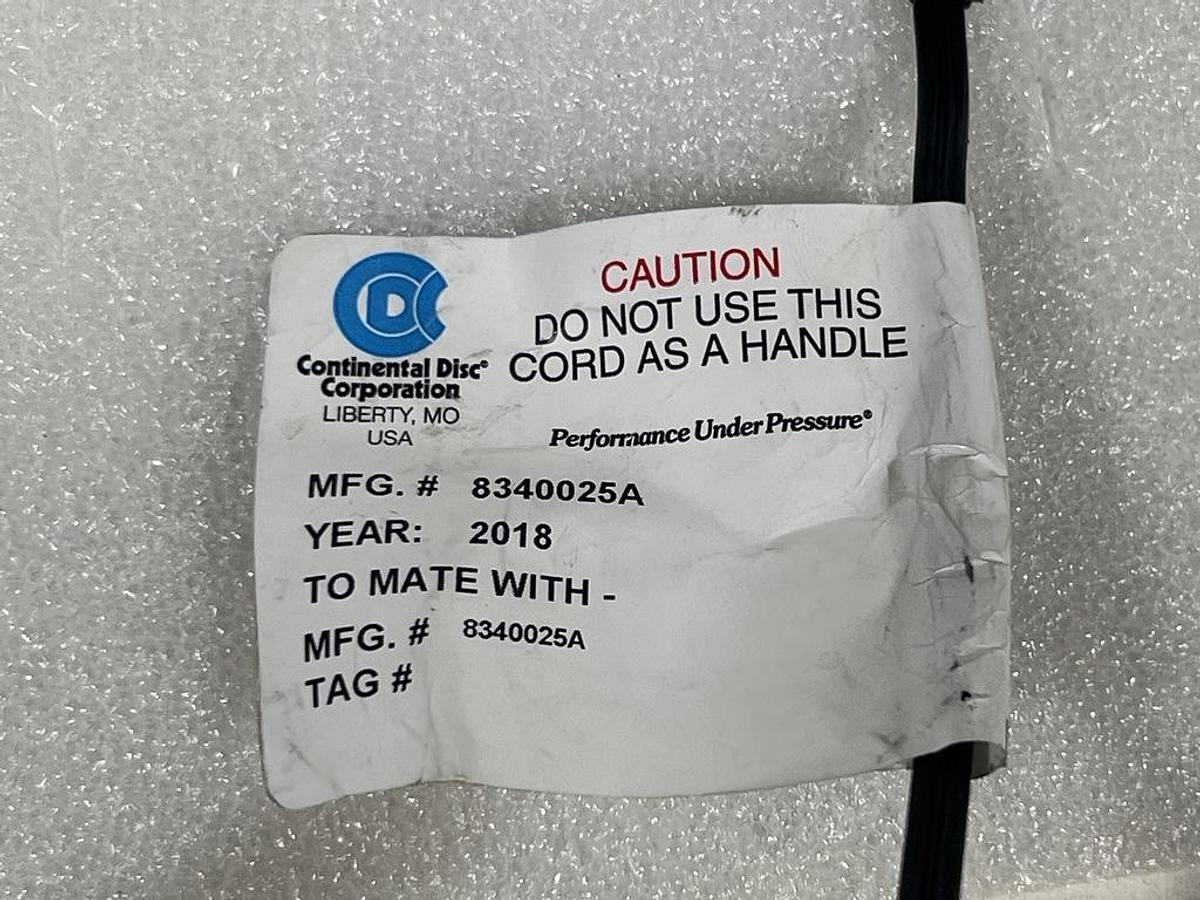 Used Continental Disc Corporation 8340025A