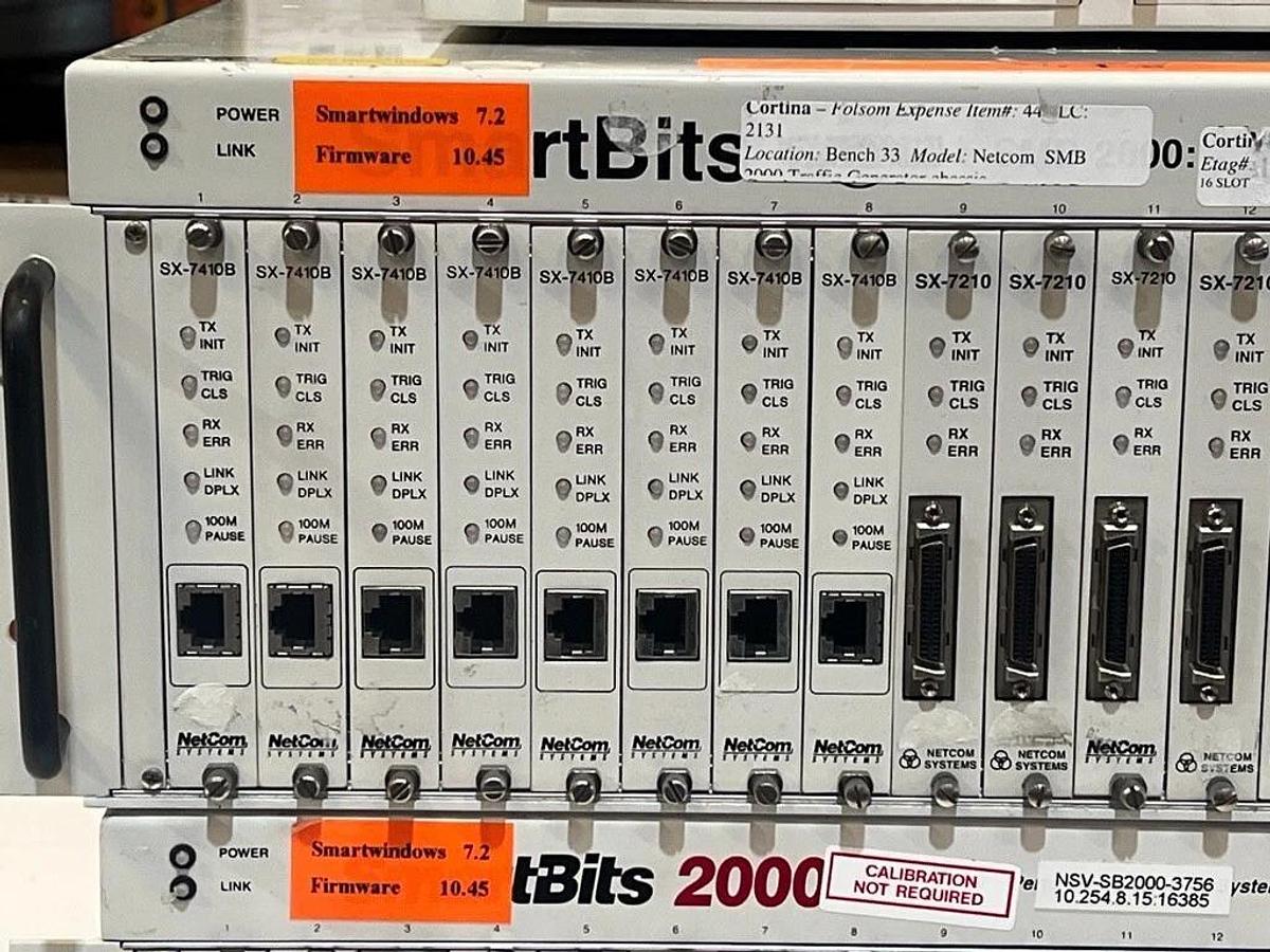 Used Lot of 2 Each: SmartBits 200 & 2000 Systems + 16 Each: SX-7410B & Manual