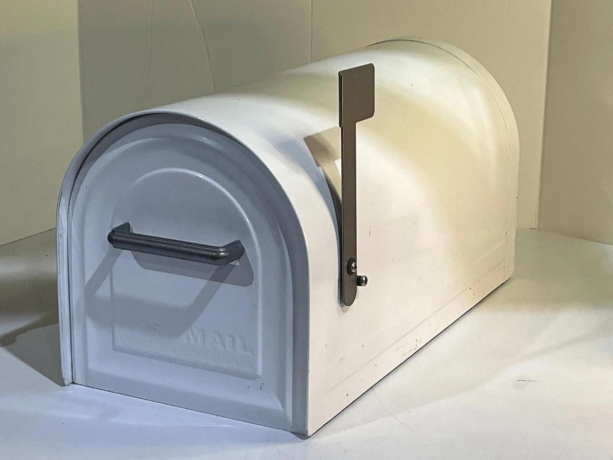 Used Solar Group Gibraltar Industries White Locking Mailbox Model No. MB-981W