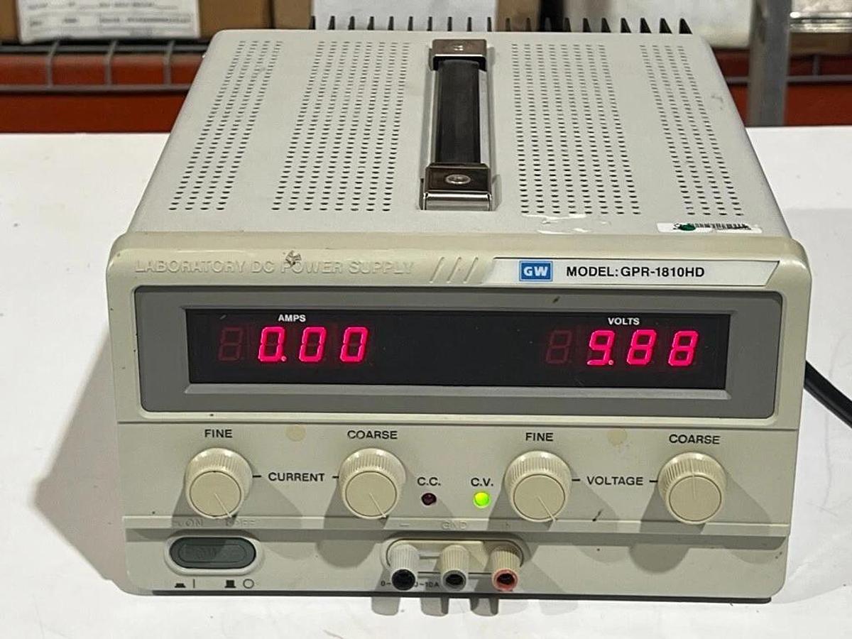 Used GW Instek Model: GPR-1810HD 0-18V, 0-10A Adjustable Laboratory DC Power Supply
