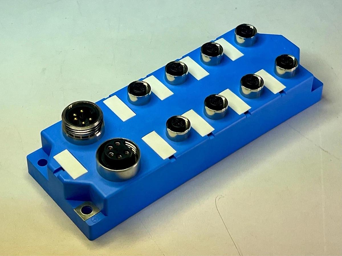 M12 Junction Box 8-Ports w/ Mini-change 7/8" Connectors JB8M12F05-MINIMF10RB