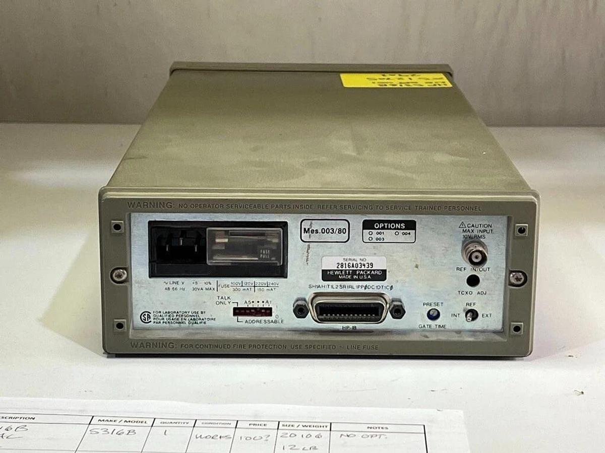 Used Hewlett Packard HP 5316B Universal Counter - Working