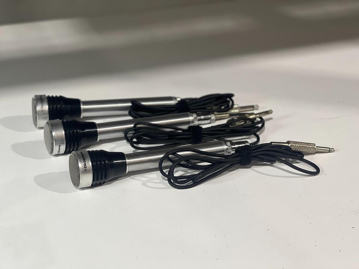 Used Lot of 3 Vintage Dictaphone Dictation Microphones - Part Number: 104731