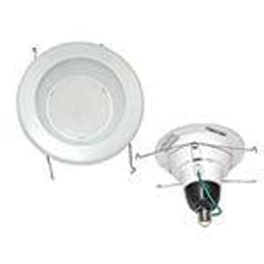 Used Retrofit Trim Module, 6", 10.5W, 600-lumens, LED Color Temperature 2700K, CRI:80. Replaces 65W Incandescent lamp. Recessed housing. Dimmable with most incandescent, magnetic low voltage and electronic low voltage dimmers. ES7357
