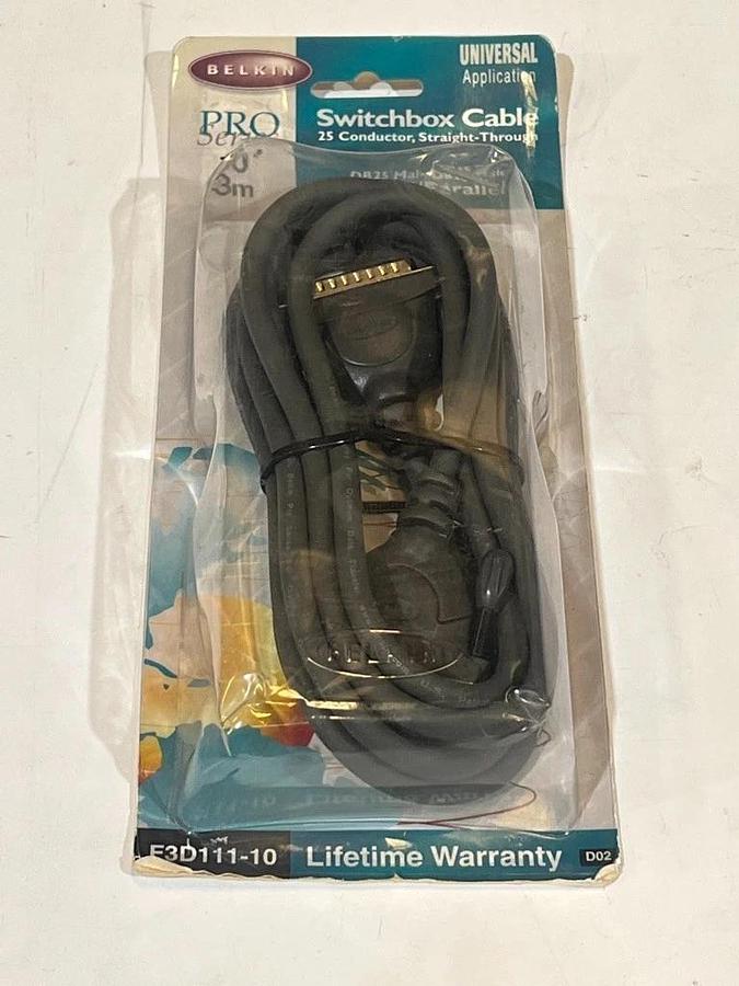 Used Lot of 9 Pieces: Belkin F3D111-10 DB-25 Male-Male 10 ft Parallel Cable 25-Cond.