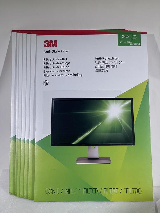 7 Pack: 3M AG240W9B - Anti-Glare Filter for 24" Monitor, 16:9 Aspect Ratio