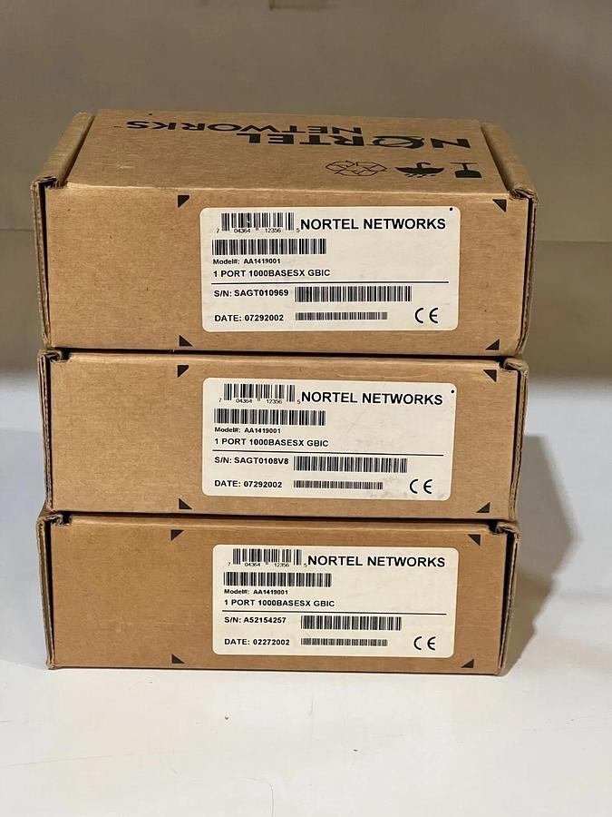 LOT OF 3 EACH: Nortel Networks Model # AA1419001 1 Port 1000BASE-X GBIC