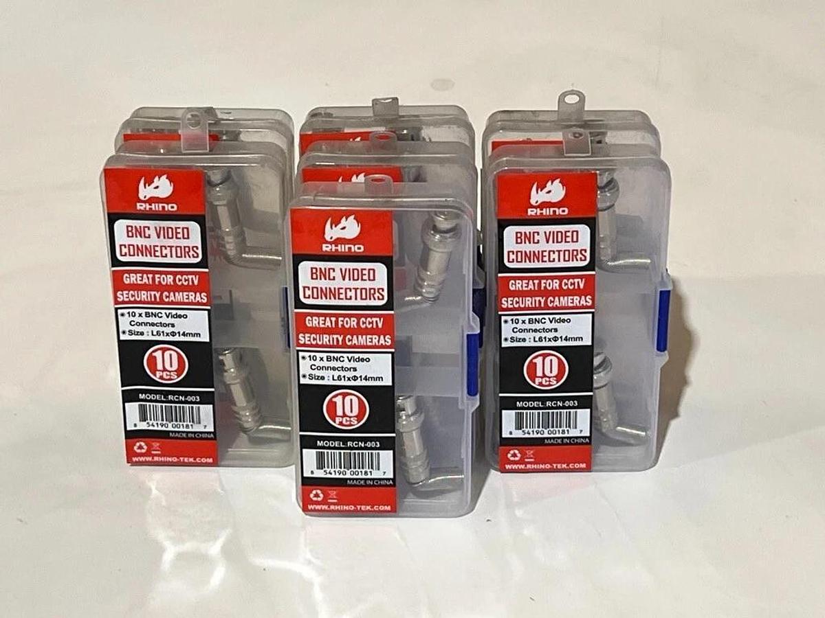Used Rhino-Tek 150 Piece BNC Lot: 80 BNC-RCA Adapters & 70 BNC Video Connectors