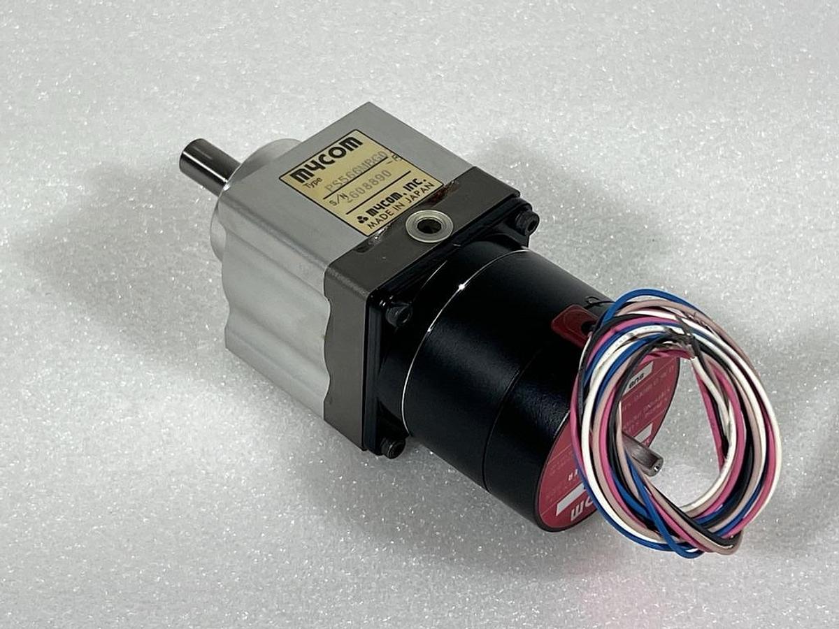 You are bidding on a Mycom Model PS566MBG02B Dual Shaft Stepper Motor PS566M-B with 20:1 Ball Gear Reducer