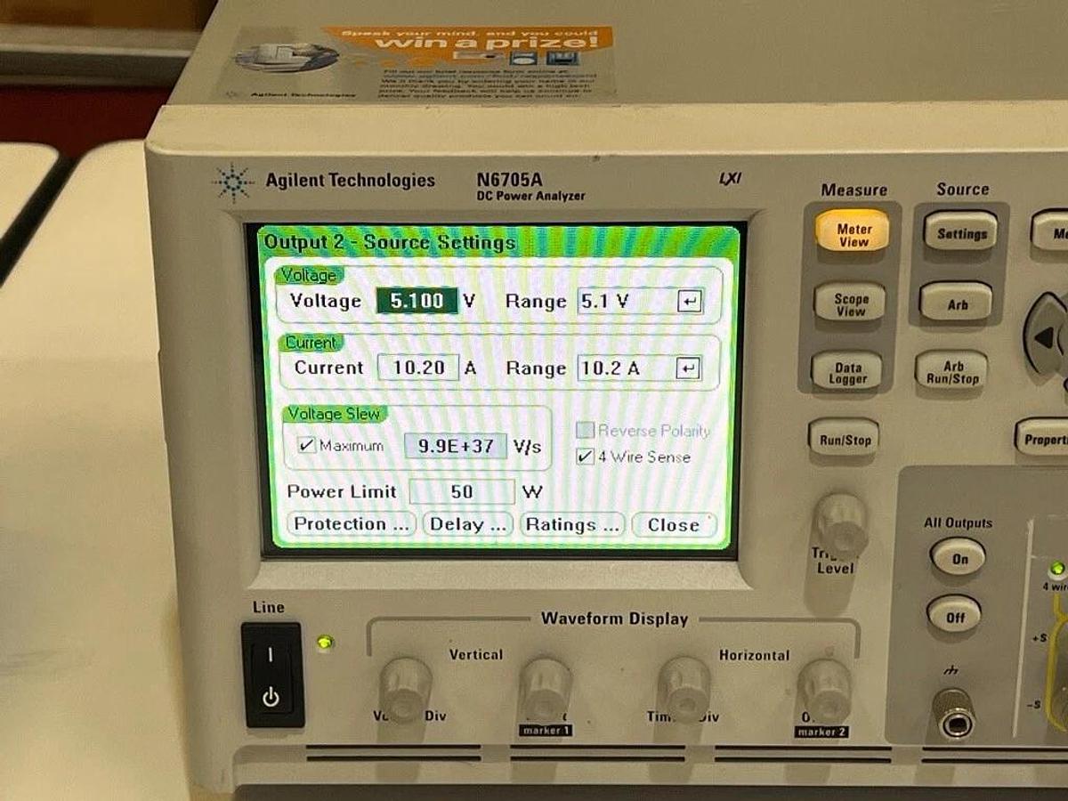 Used Agilent N6705A DC Power Analyzer with 3 Each N6731B DC Power Modules Installed