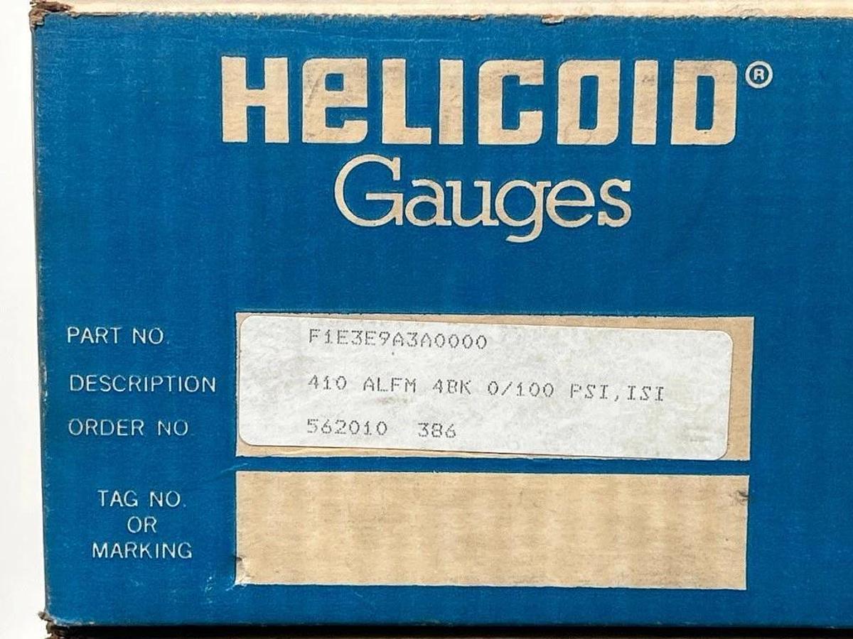 Lot of 5 Helicoid Gauges Part No. F1E4E9A3A0000 Type 410R Pressure Gauge