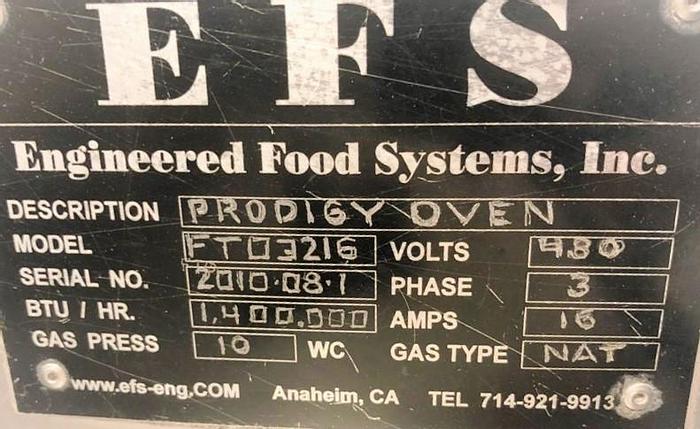 Used Oven, Belt, 32" X 16', EFS, Mdl FTO-3216, Gas-Fired, S742510 #S742510