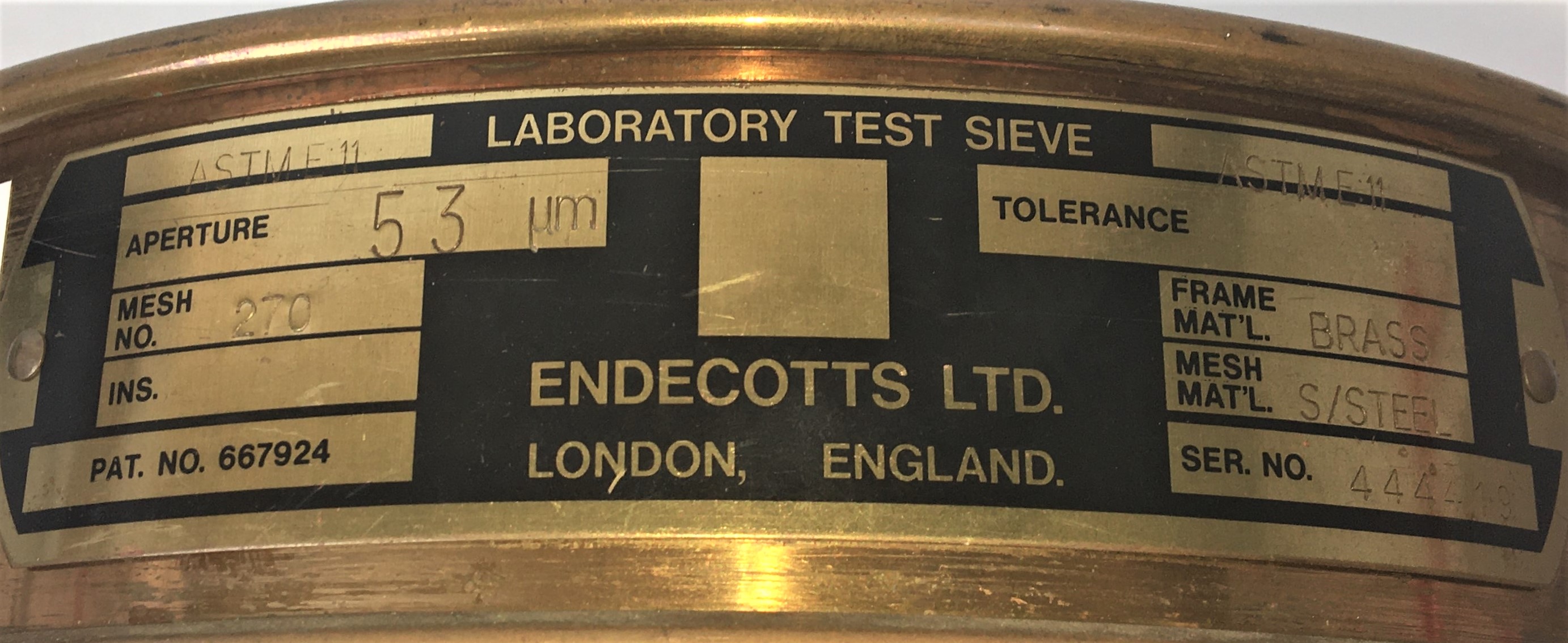 Used Endecotts Brass-Stainless Steel Sieve Kit - 8" Diam (Set of 4)