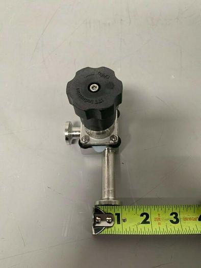Used ITT Pure-Flo .5x.5-316L-RA20MAX-CWP150 3-way Diaphragm Valve w/ 1/2" Sanitary
