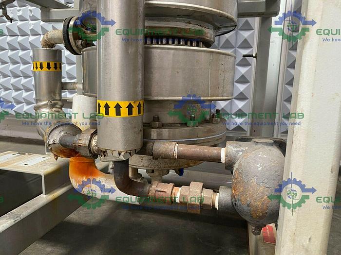 Used Meco  Vertical Shell & Straight Tube Heat Exchanger 125 PSIG w/ SS Frame & Gauges