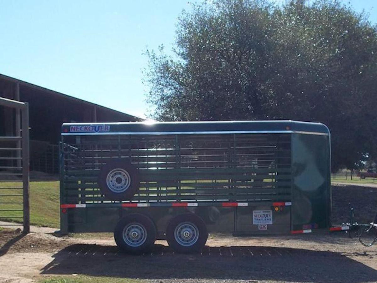 Neckover Bumper Pull Livestock Trailer 16’ x 5' Double Axle