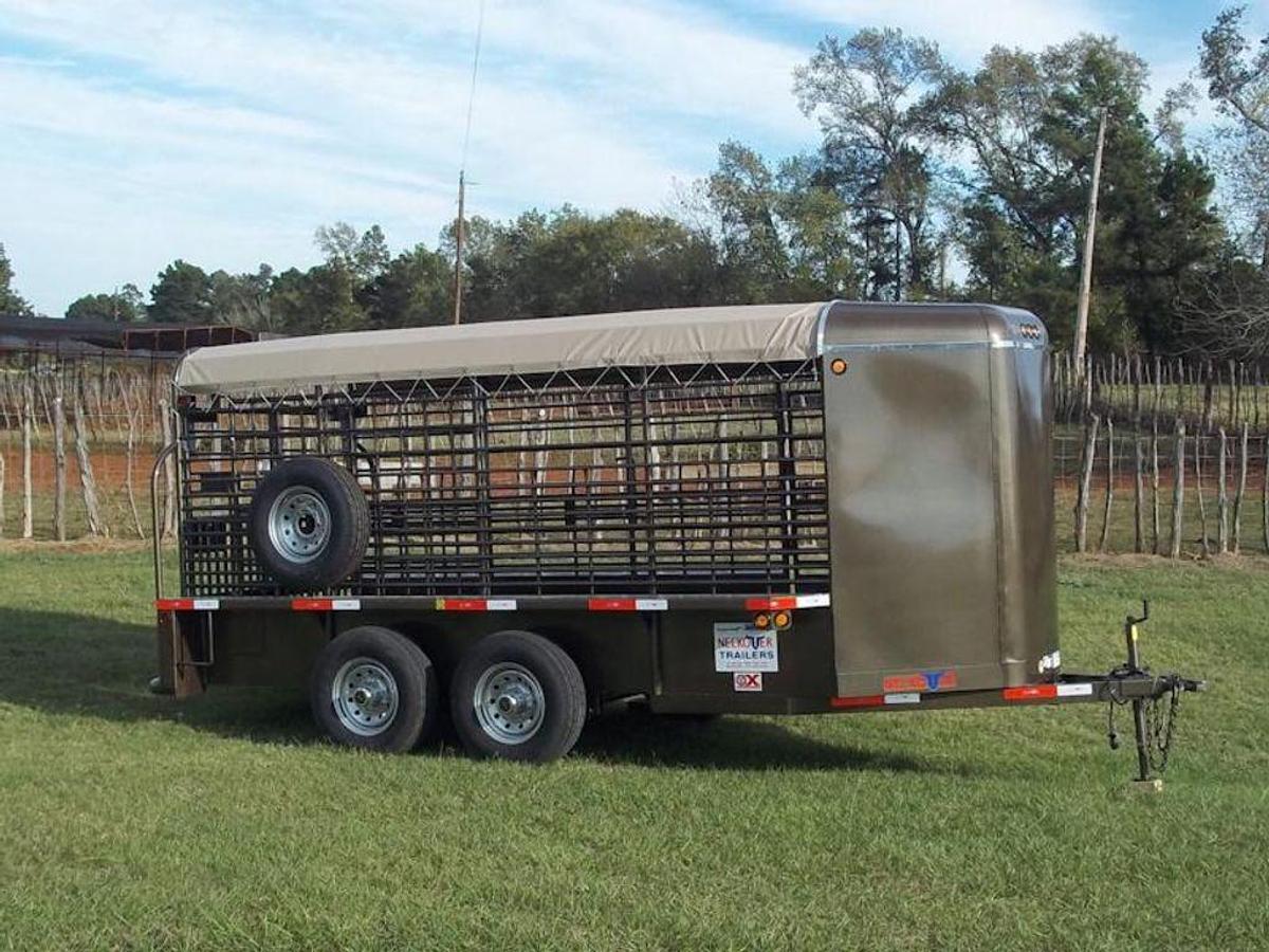 Neckover Bumper Pull Livestock Trailer 16’ x 5' Double Axle