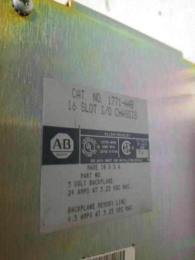 Used ALLEN BRADLEY 1771-A4B SER B 16 SLOT I/O CHASSIS 1771-P7 B
