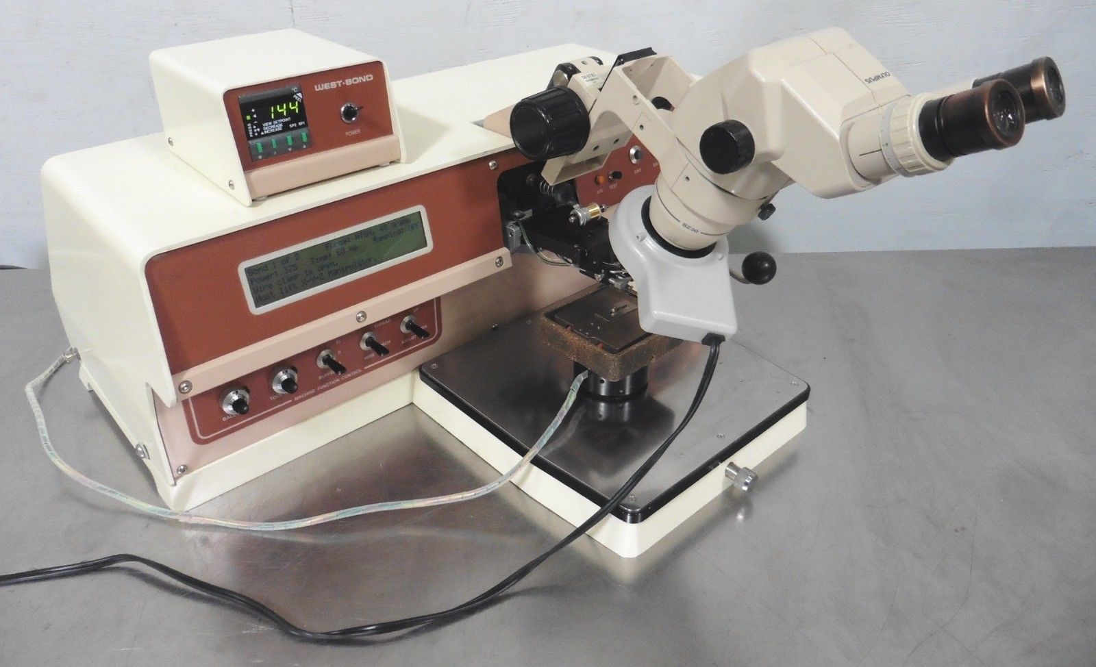 Used West-Bond 747677B Convertible Wire Bonder w/ Gold Ball Bond Head (7700B)