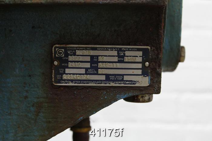 Used Goulds 6x8x11 3410 Split Case Pump, Ductile Iron Casing #41175