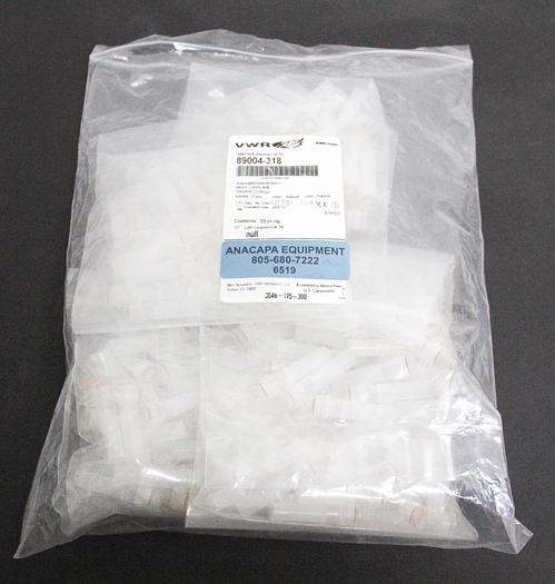 Used VWR 89004-318 Micro Centrifuge Tubes Conical-Bottom 0.5 mL NEW LOT OF 250 (6519)
