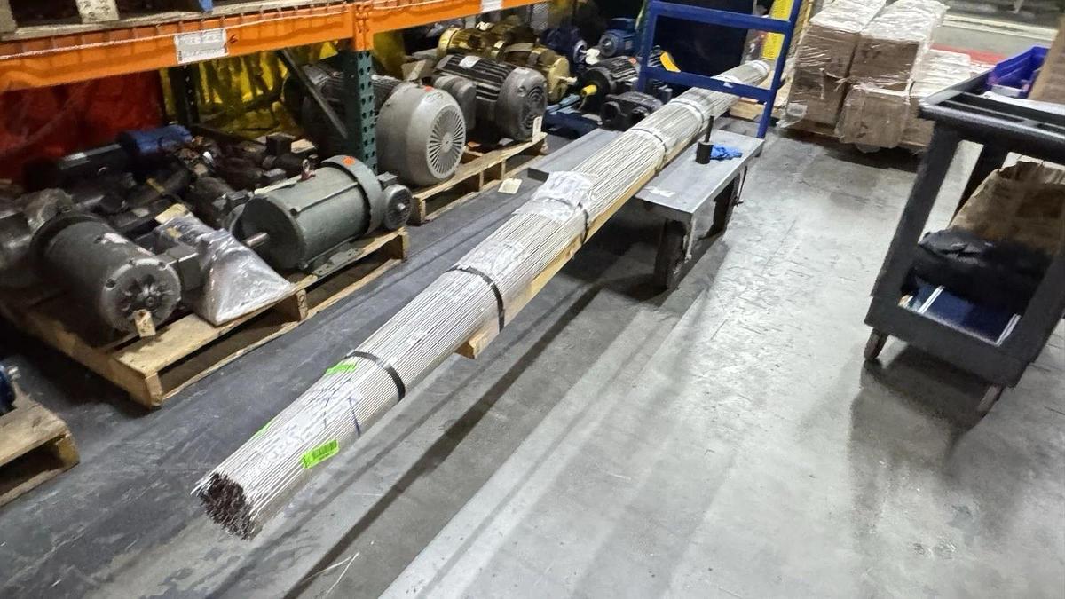 Used (700 Pieces) 9 Gauge T304L Stainless steel Round Bar 12’ --Reno, NV