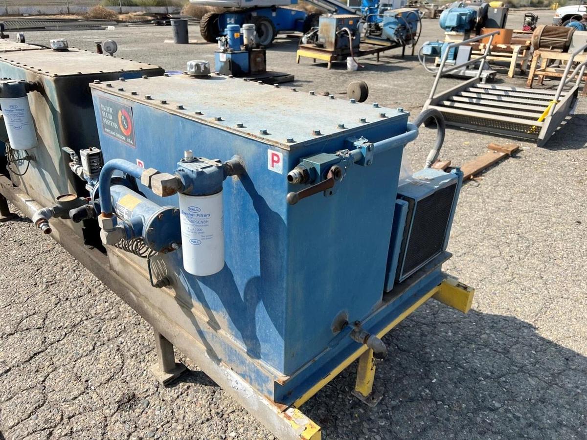 Used (4)Pacific Fluid Systems Hydraulic 10hp power packs w/ Therm Transfer exchangers