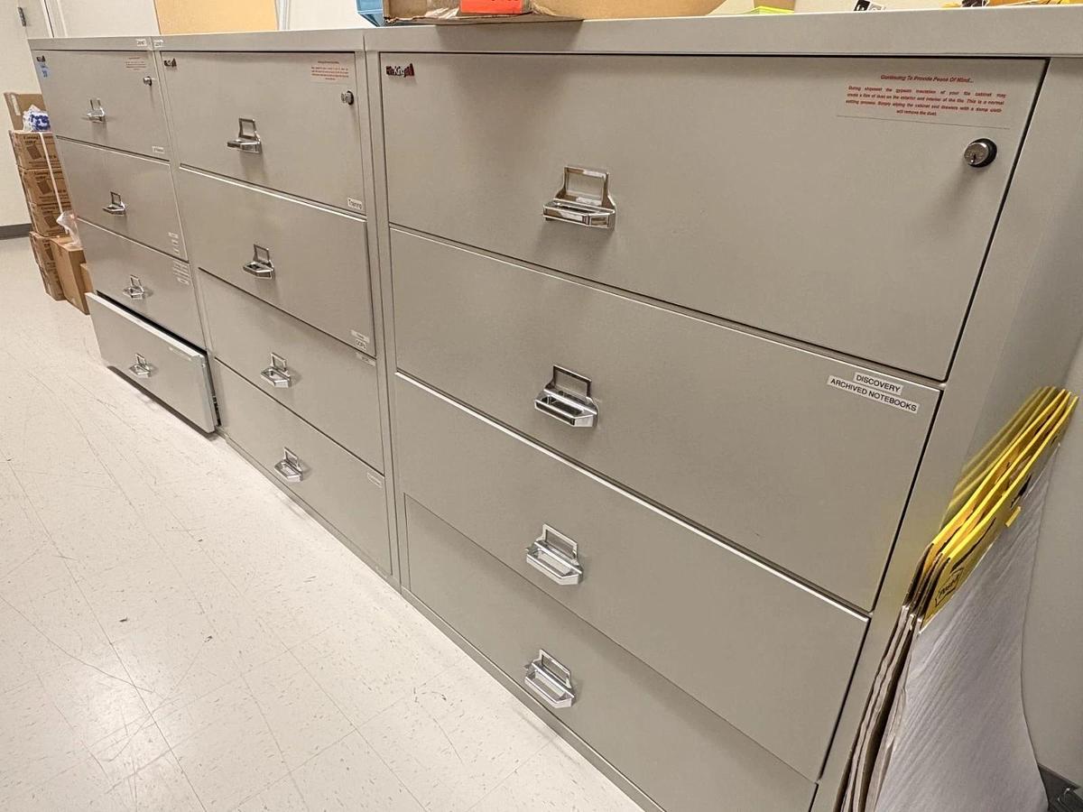 Used (3) Matching FireKing 4-drawer Lateral Fire Safes - Free Shipping !!