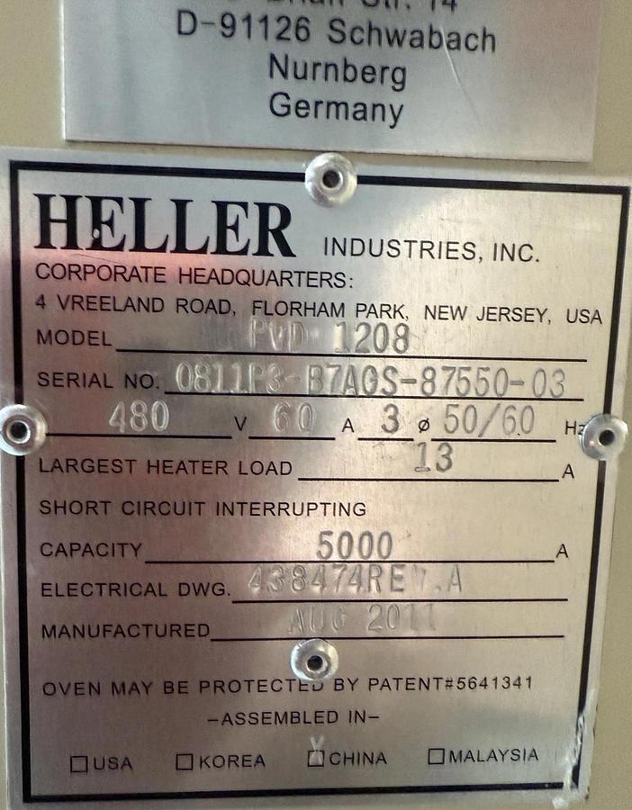 Used Heller pVD 1208 Reflow oven